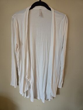 Gilli White Open-Front Long Sleeve Cardigan